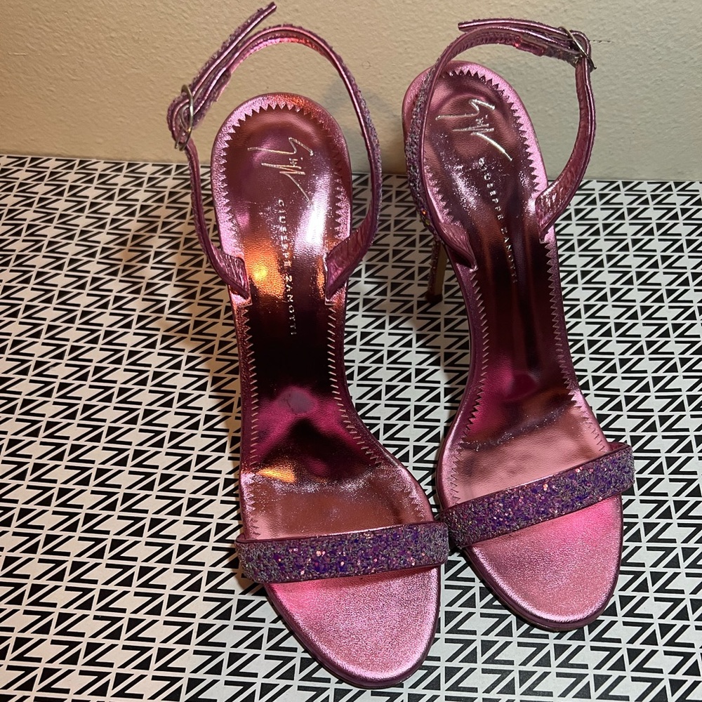 Giuseppe Zanotti Pink Metallic Stiletto Sandals
